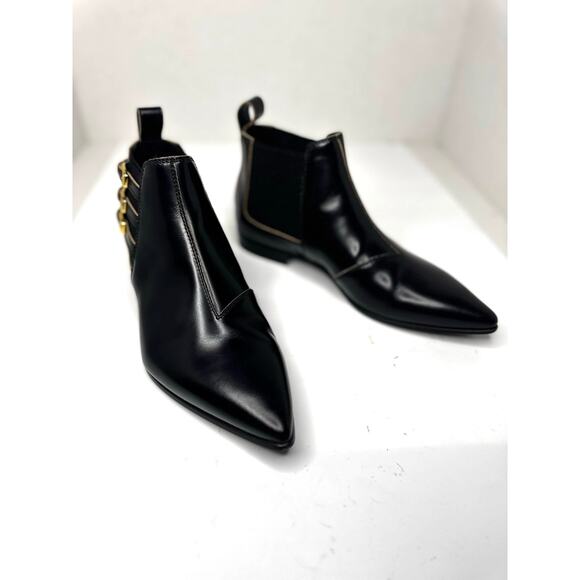 Gucci Black Quebec Leather Ankle Boot black Designer Booties W/box size 5 / US 8 - Picture 11 of 13